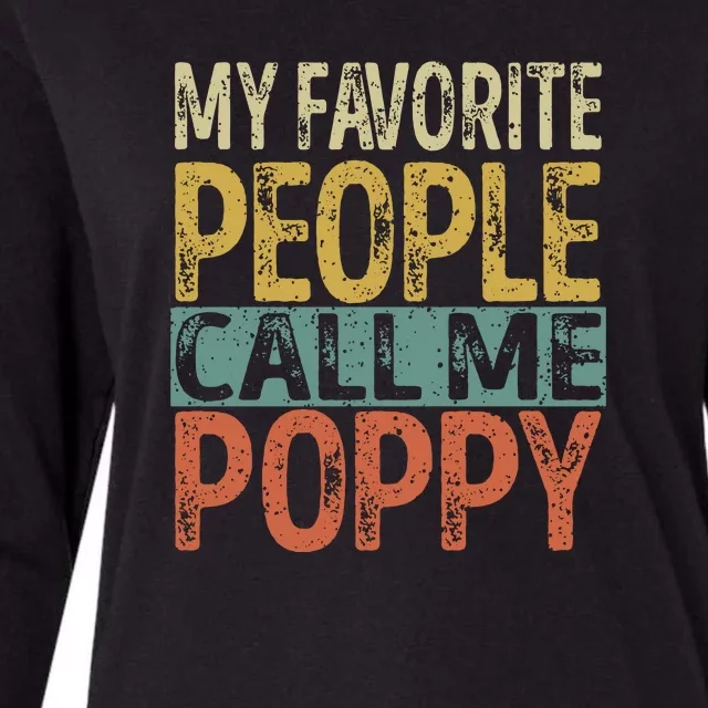 My Favorite People Call Me Poppy Funny Grandpa Womens Cotton Relaxed Long Sleeve T-Shirt