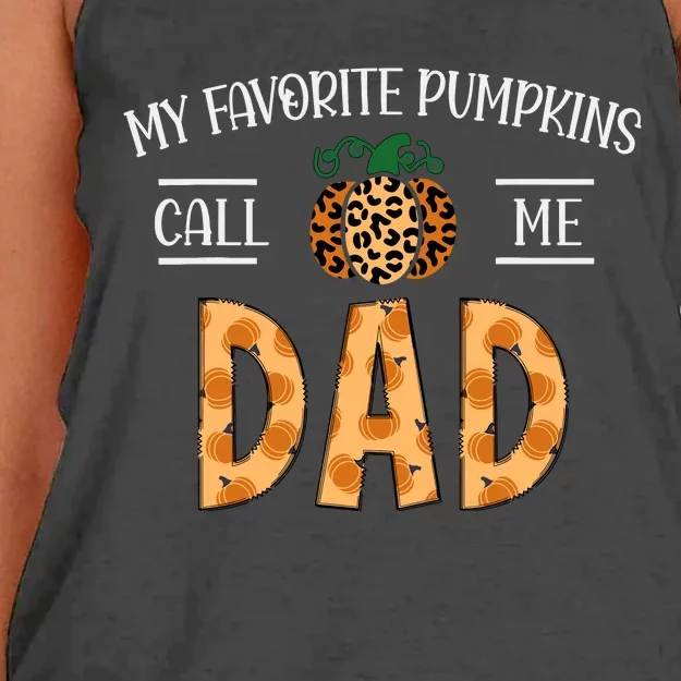 My Favorite Pumpkins Call Me Dad Fall Autumn Thanksgiving Women's Knotted Racerback Tank