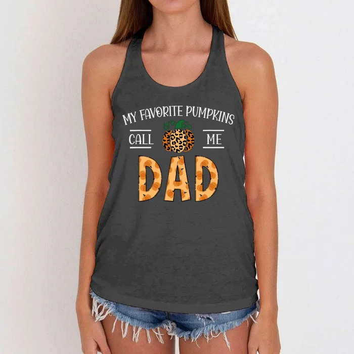 My Favorite Pumpkins Call Me Dad Fall Autumn Thanksgiving Women's Knotted Racerback Tank