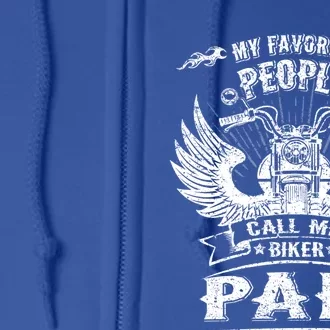 My Favorite People Call Me Biker Papi Grandpa Motorcycle Cool Gift Full Zip Hoodie