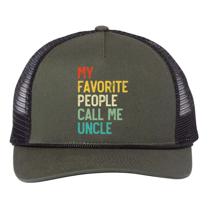 My Favorite People Call Me Uncle Father's Day Retro Rope Trucker Hat Cap