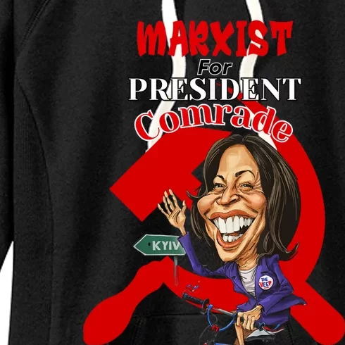 Marxist For President Comrade Kamala Harris Funny President Women's Fleece Hoodie