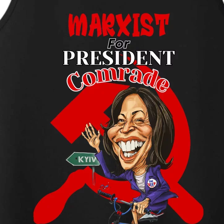 Marxist For President Comrade Kamala Harris Funny President Performance Tank