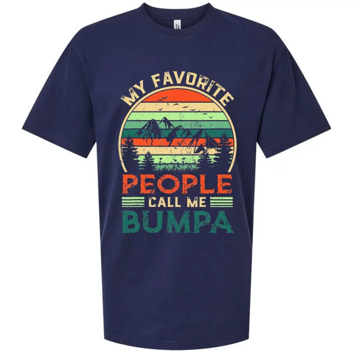 My Favorite People Call Me Bumpa FatherS Day Gifts Vintage Sueded Cloud Jersey T-Shirt