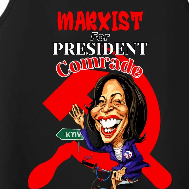 Marxist For President Comrade Kamala Harris Funny President Performance Tank