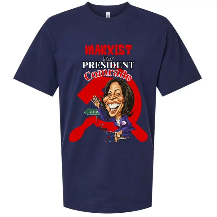 Marxist For President Comrade Anti Kamala Harris Funny President Sueded Cloud Jersey T-Shirt