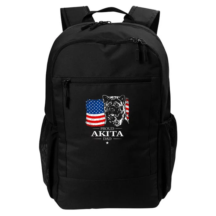 Mens Funny Proud Akita Dad American Flag Patriotic Dog Gift Daily Commute Backpack