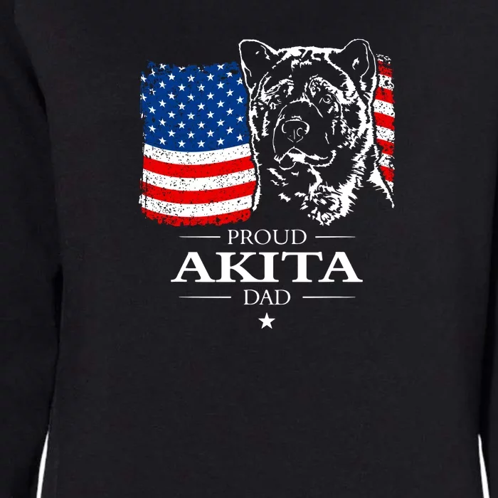 Mens Funny Proud Akita Dad American Flag Patriotic Dog Gift Womens California Wash Sweatshirt