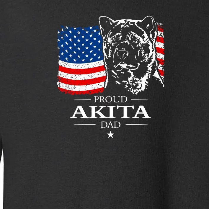 Mens Funny Proud Akita Dad American Flag Patriotic Dog Gift Toddler Sweatshirt