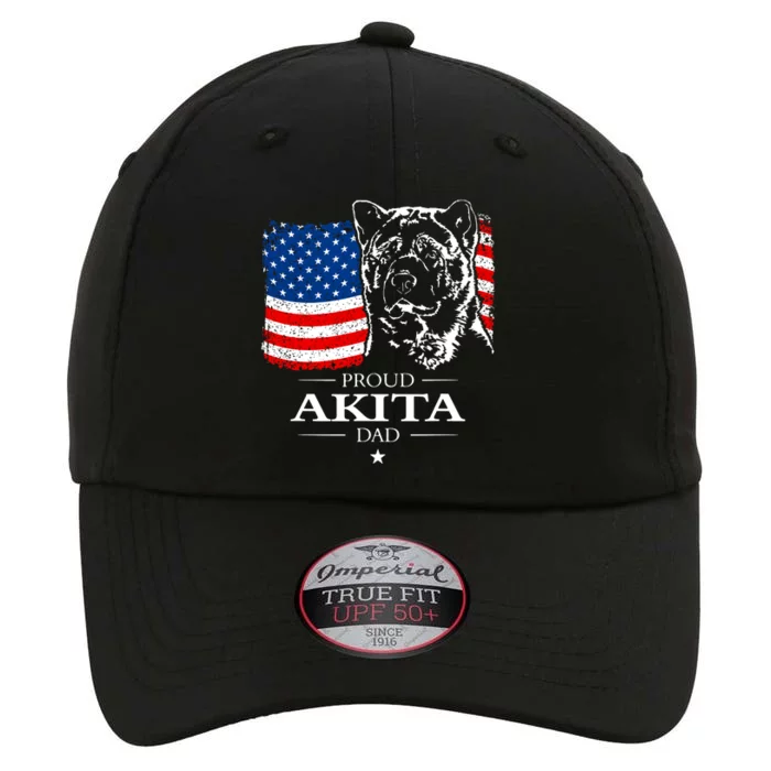 Mens Funny Proud Akita Dad American Flag Patriotic Dog Gift The Original Performance Cap