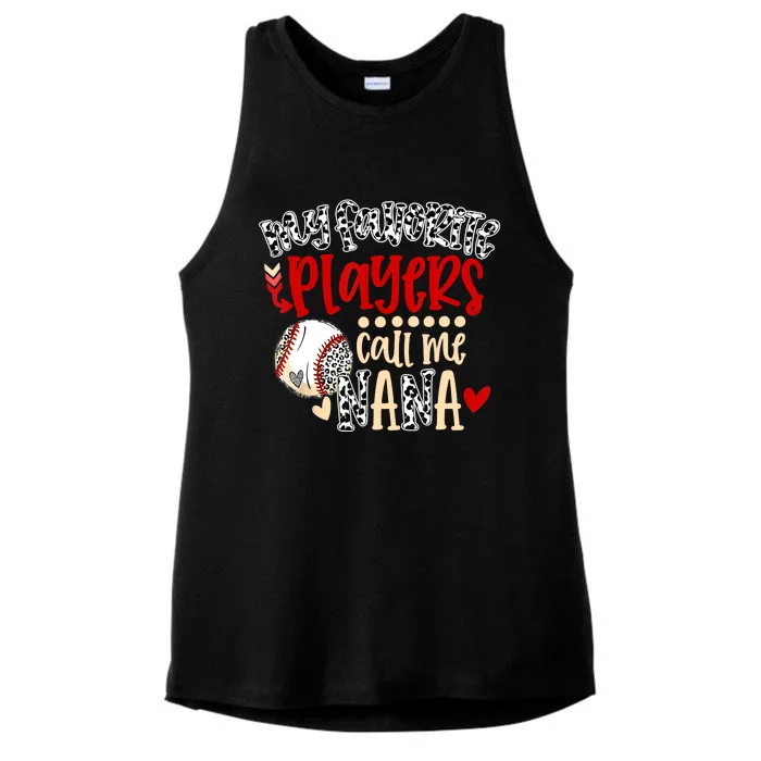 My Favorite Player Calls Me Nana Baseball Ladies Tri-Blend Wicking Tank