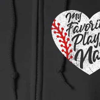 My Favorite Player Calls Me Nana Baseball Heart Cute Grandma Full Zip Hoodie