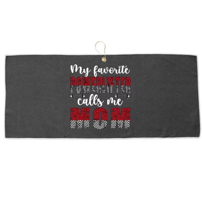 My Favorite Powerlifter Calls Me Mom Powerlifting Mom Large Microfiber Waffle Golf Towel