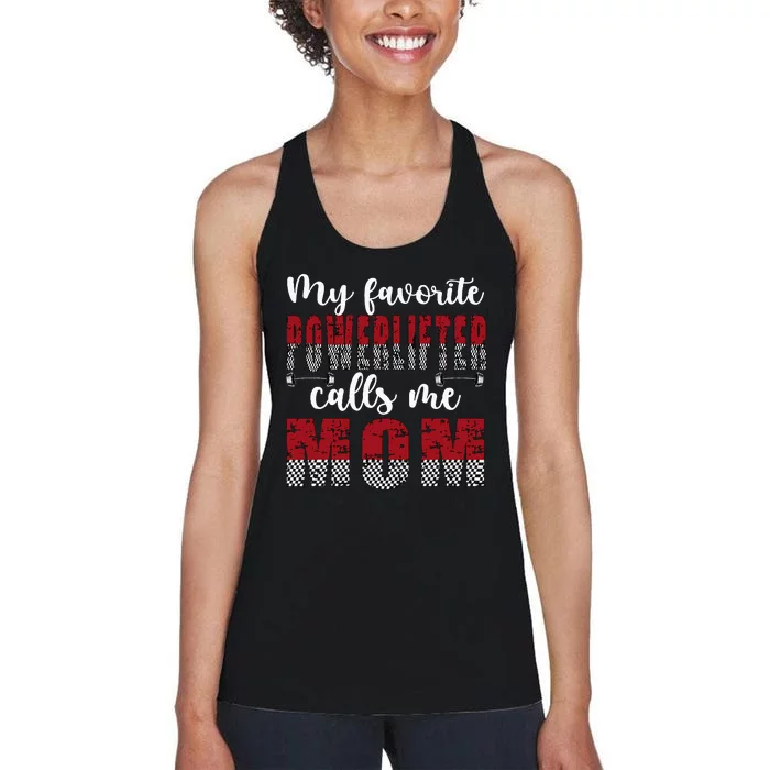 My Favorite Powerlifter Calls Me Mom Powerlifting Mom Women's Racerback Tank