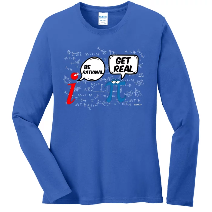 Maths Funny Pi Be Rational Get Real Mathematics Gift Ladies Long Sleeve Shirt