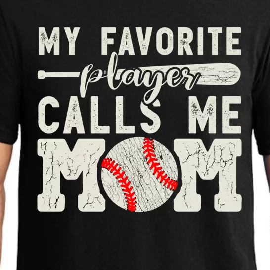 My Favorite Player Calls Me Mom Baseball Cheer Boy Mother Pajama Set