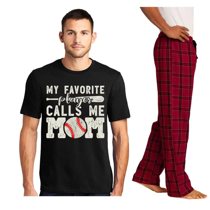 My Favorite Player Calls Me Mom Baseball Cheer Boy Mother Pajama Set