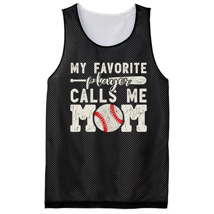 My Favorite Player Calls Me Mom Baseball Cheer Boy Mother Mesh Reversible Basketball Jersey Tank