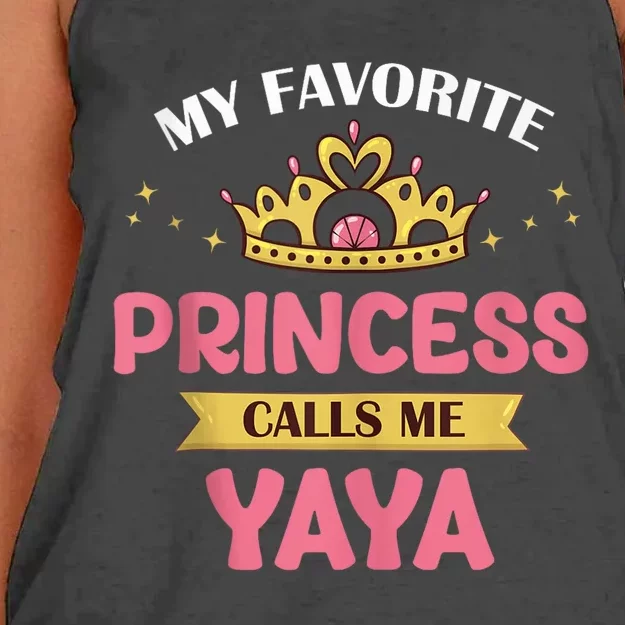 My Favorite Princess Calls Me YaYa Cute Mother Grandma Women's Knotted Racerback Tank