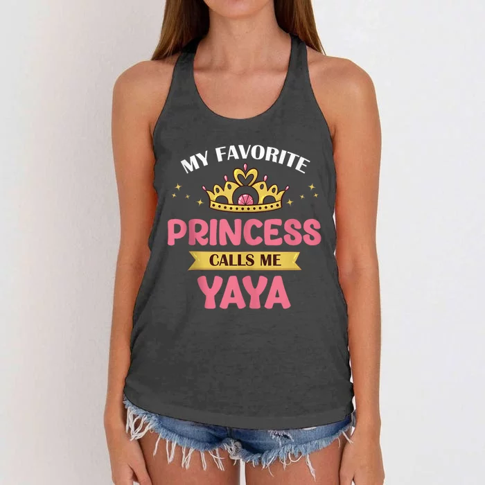 My Favorite Princess Calls Me YaYa Cute Mother Grandma Women's Knotted Racerback Tank