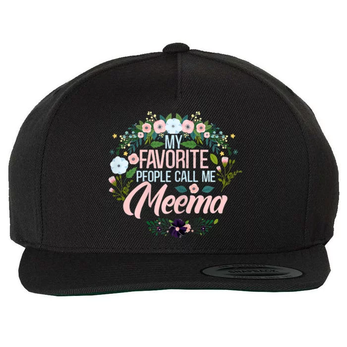 My Favorite People Call Me Meema Wool Snapback Cap