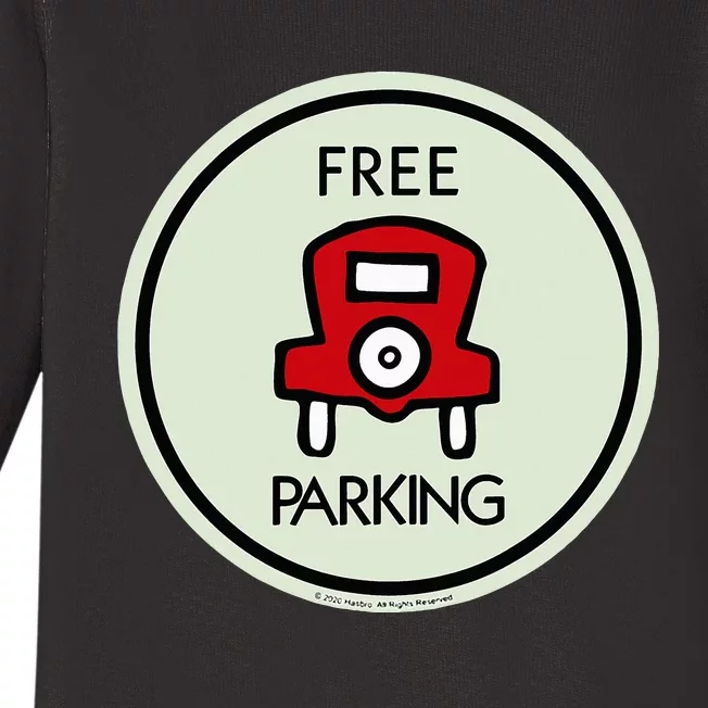 M.O.N.O.P.O.L.Y Free Parking Game Board Baby Long Sleeve Bodysuit