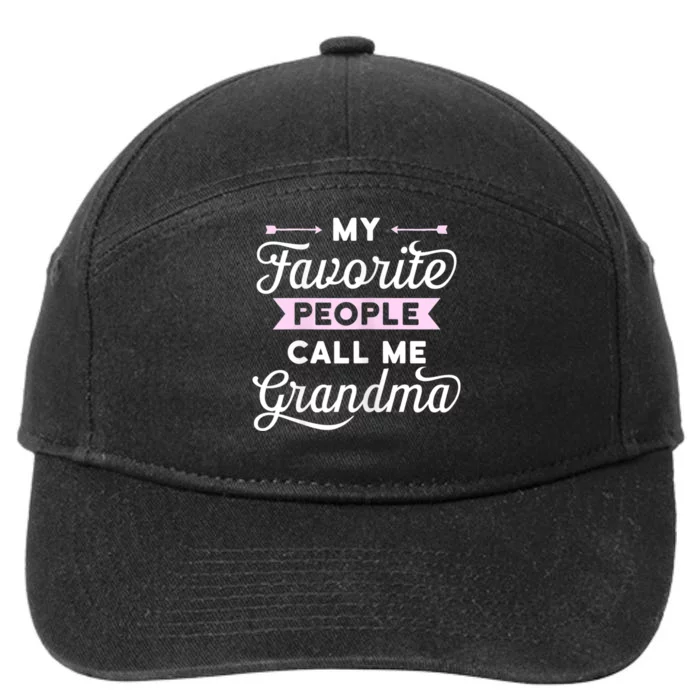 My Favorite People Call Me Grandma 7-Panel Snapback Hat