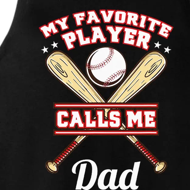 My Favorite Player Calls Me Dad Baseball Ladies Tri-Blend Wicking Tank