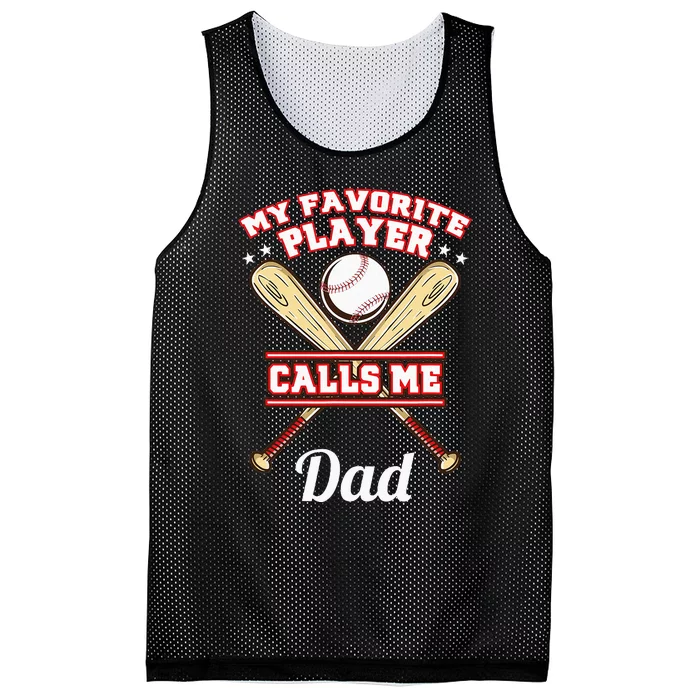 My Favorite Player Calls Me Dad Baseball Mesh Reversible Basketball Jersey Tank