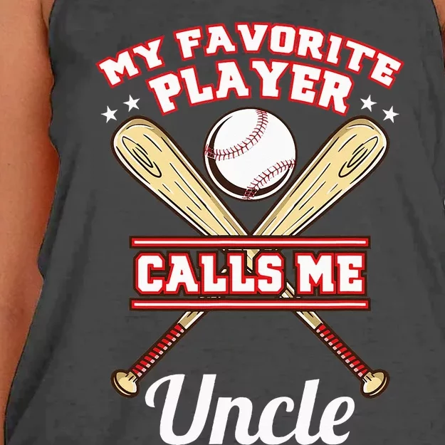 My Favorite Player Calls Me Uncle Baseball Women's Knotted Racerback Tank