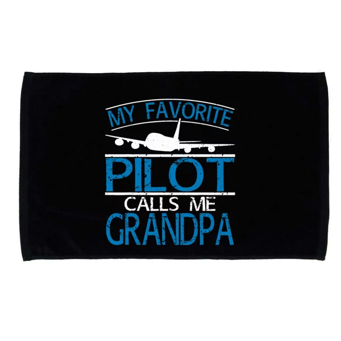 My Favorite Pilot Calls Me Grandpa Microfiber Hand Towel