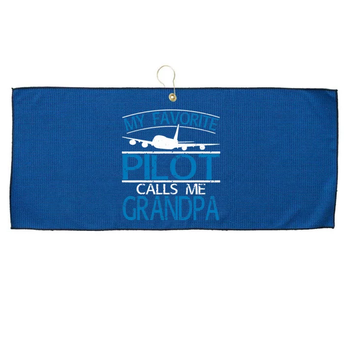 My Favorite Pilot Calls Me Grandpa Large Microfiber Waffle Golf Towel