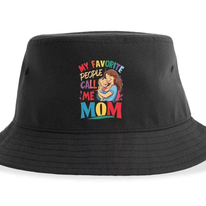 My Favorite People Call Me Mom. Mother And Baby Sustainable Bucket Hat