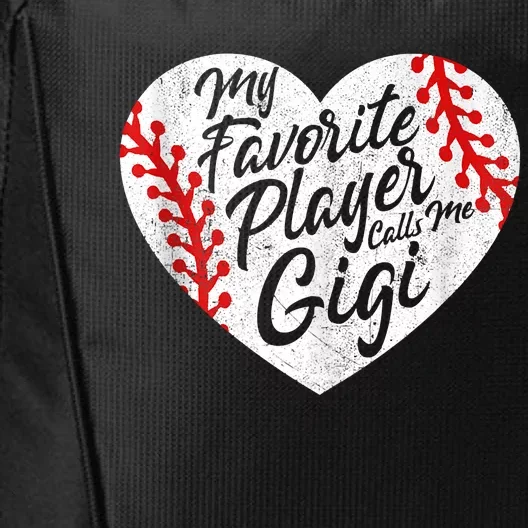 My Favorite Player Calls Me Gigi Baseball Heart Cute Grandma City Backpack