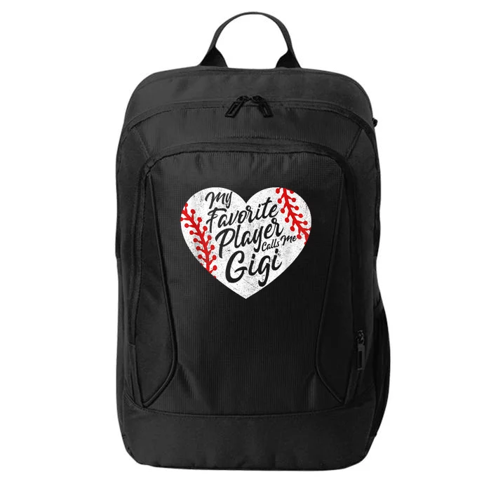 My Favorite Player Calls Me Gigi Baseball Heart Cute Grandma City Backpack