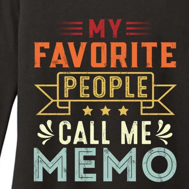 My Favorite People Call Me Memo Retro Funny Mother's Day Gift Womens CVC Long Sleeve Shirt