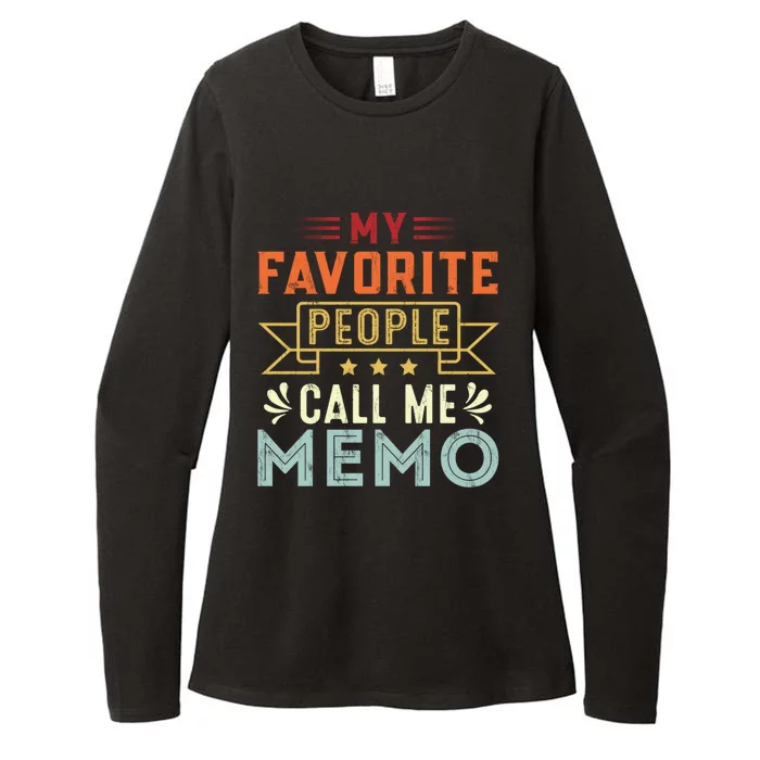 My Favorite People Call Me Memo Retro Funny Mother's Day Gift Womens CVC Long Sleeve Shirt