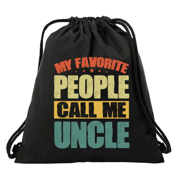 My Favorite People Call Me Uncle Vintage Drawstring Bag