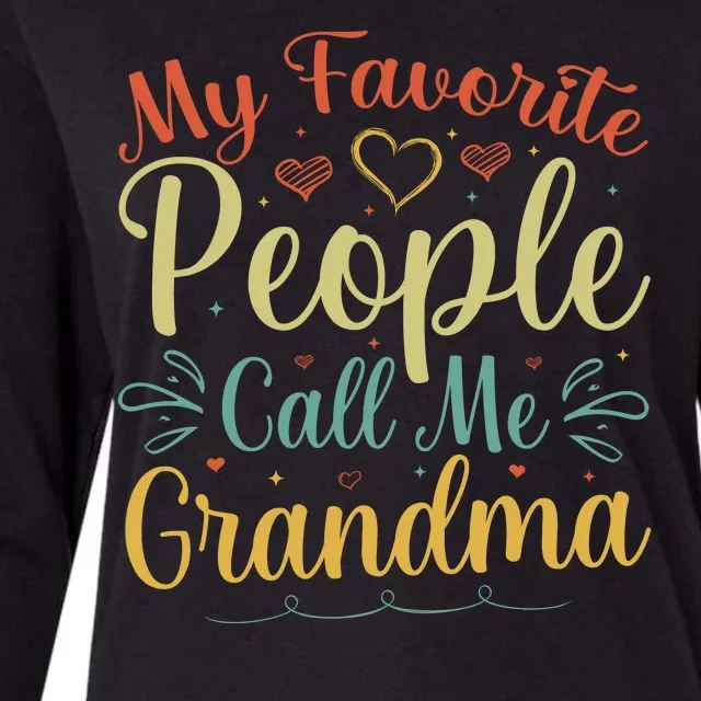 My Favorite People Call Me Grandma Womens Cotton Relaxed Long Sleeve T-Shirt