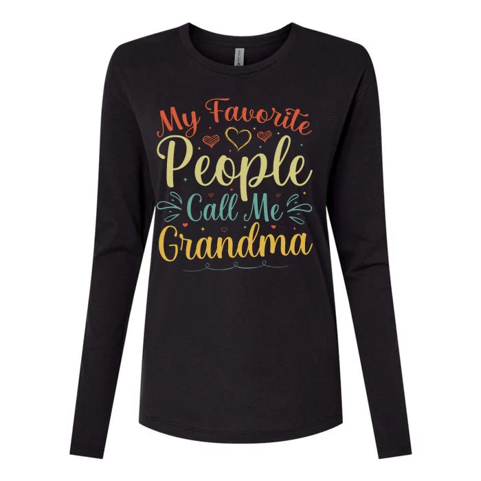 My Favorite People Call Me Grandma Womens Cotton Relaxed Long Sleeve T-Shirt