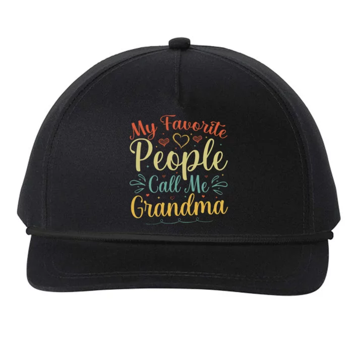 My Favorite People Call Me Grandma Snapback Five-Panel Rope Hat