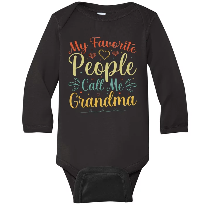 My Favorite People Call Me Grandma Baby Long Sleeve Bodysuit