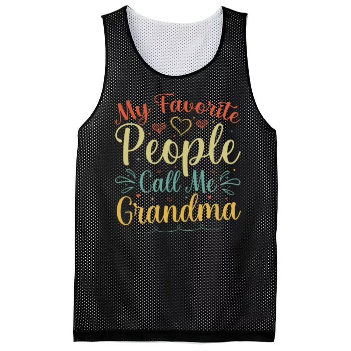 My Favorite People Call Me Grandma Mesh Reversible Basketball Jersey Tank