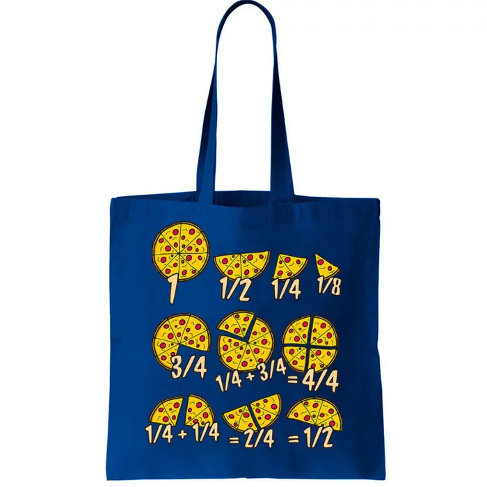 Math Fractions Pizza Salami Cheese Math Teachers Nerd Tote Bag