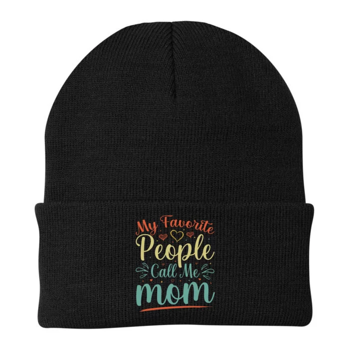 My Favorite People Call Me Mom Knit Cap Winter Beanie