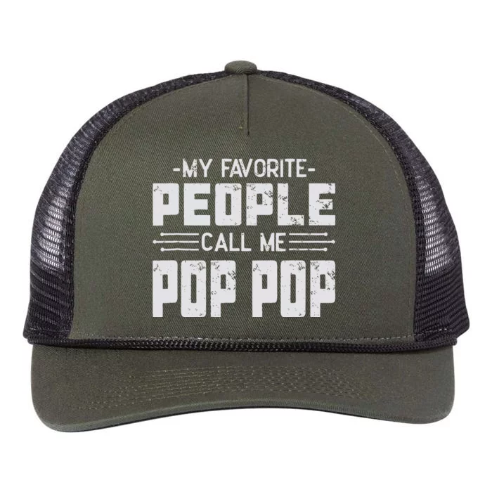 My favorite people call me Pop Pop Retro Rope Trucker Hat Cap