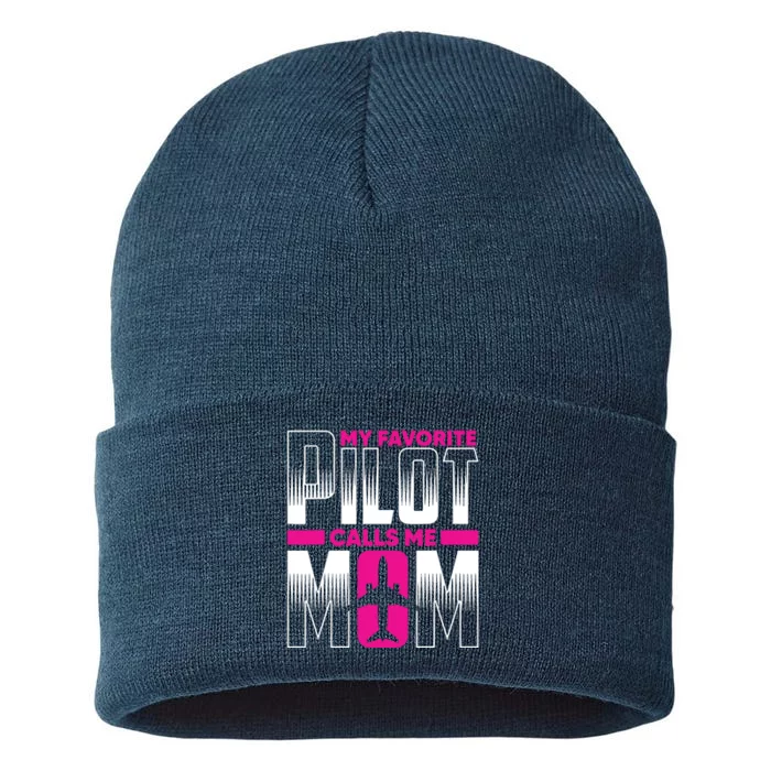 My Favorite Pilot Calls Me Mom Sustainable Knit Beanie