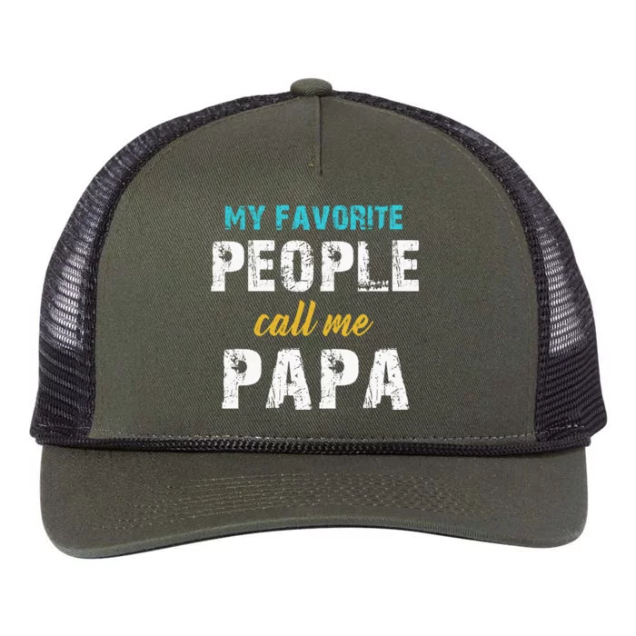 My Favorite People Call Me Papa Family Love Fathers Day Retro Rope Trucker Hat Cap