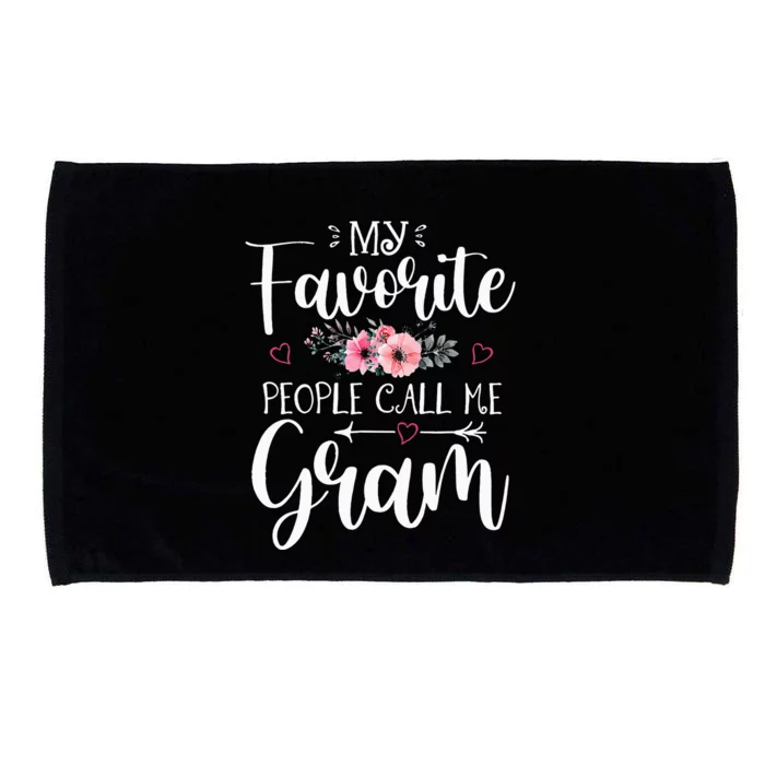 My Favorite People Call Me Gram Floral Mother's Day Microfiber Hand Towel