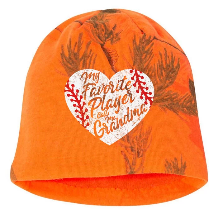 My Favorite Player Calls Me Grandma Baseball Heart Kati - Camo Knit Beanie